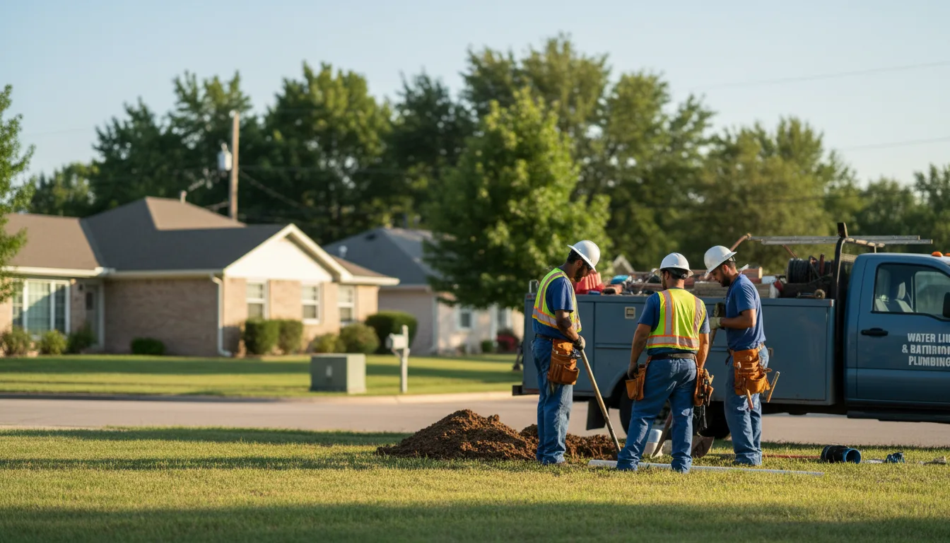 Residential water line and bathroom plumbing service in Irvington, KY